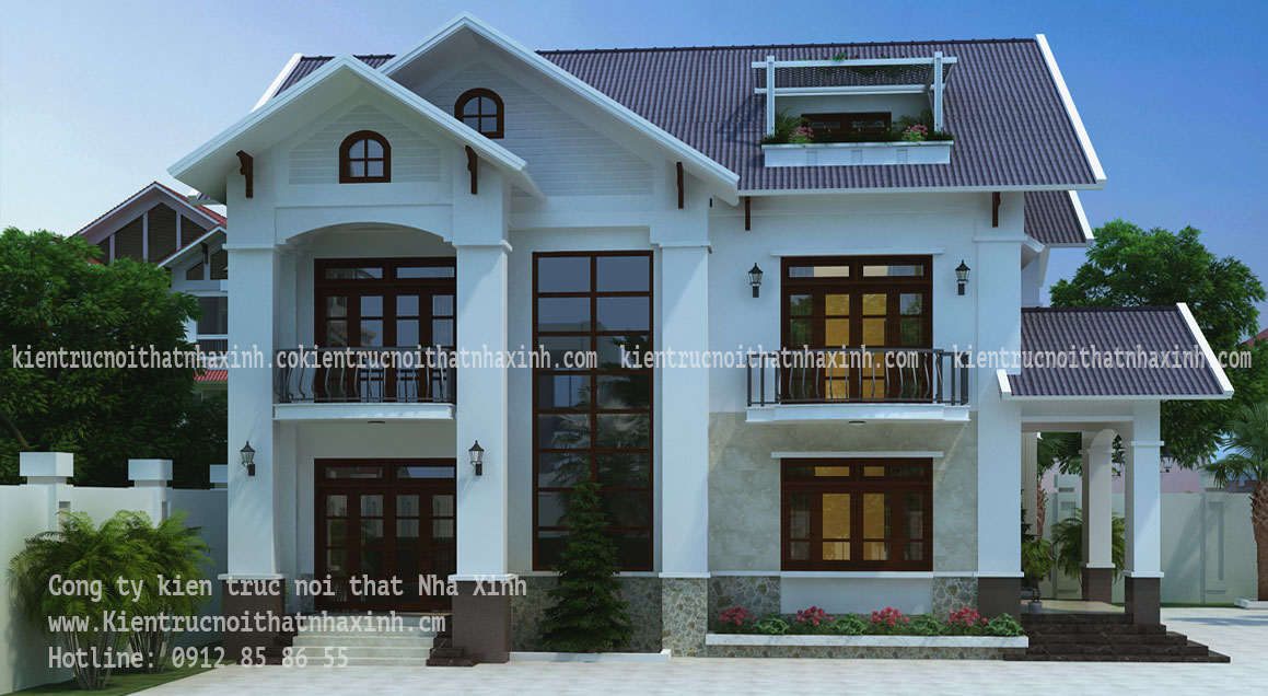 Mẫu thiết kế biệt thự 18m x30m gia đình A Dũng - Đông Dự, Gia Lâm Hà Nội